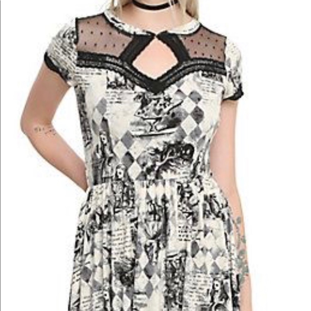 Alice in Wonderland toile print midi dress